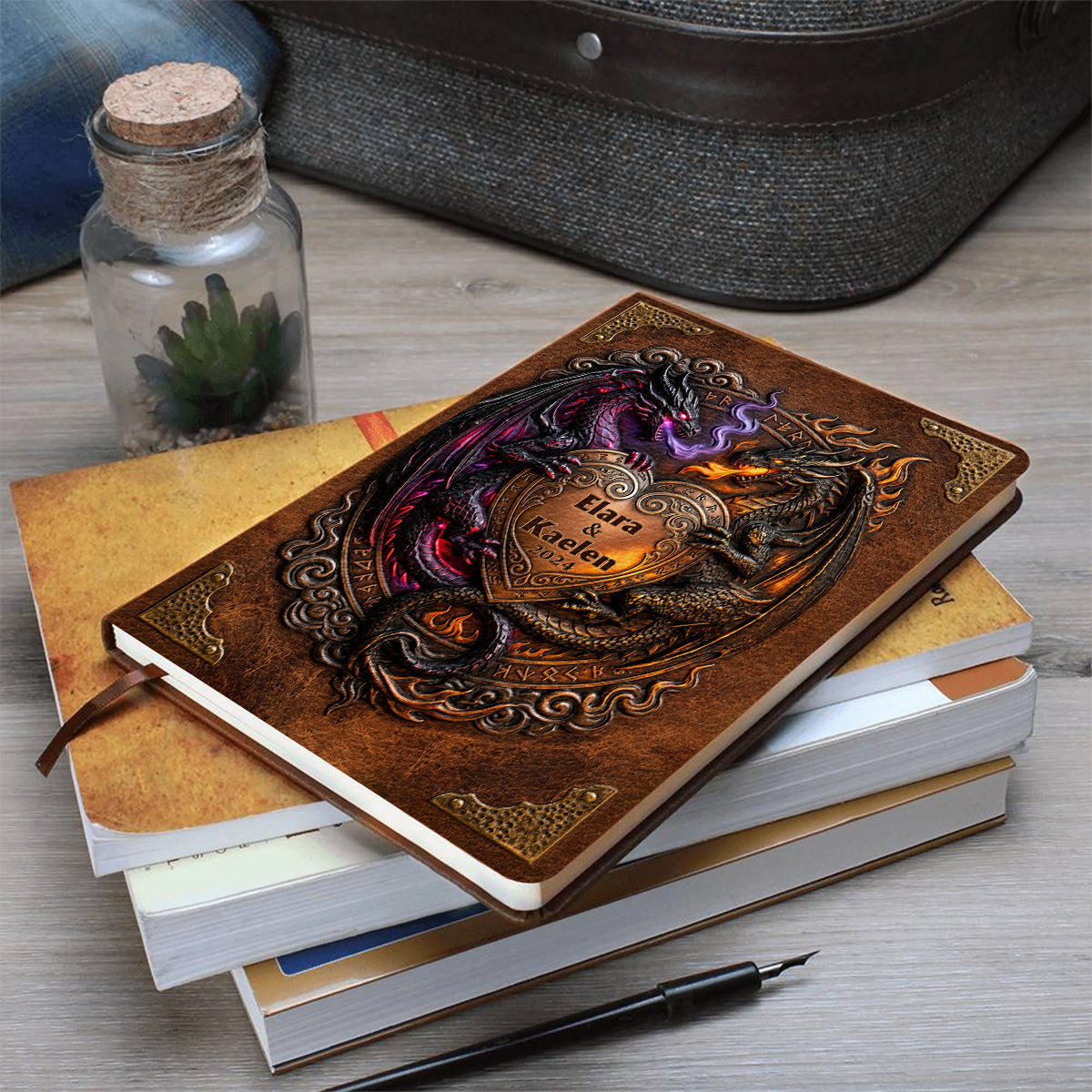 You & Me We Got This - Personalized Dragon Leather Journal
