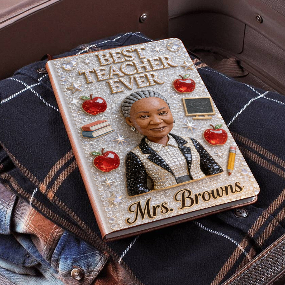 Teacher Notebook Custom From Photo - Personalized Teacher Leather Journal