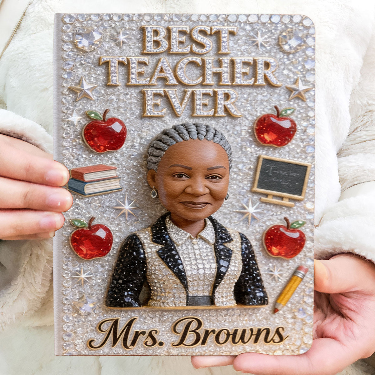 Teacher Notebook Custom From Photo - Personalized Teacher Leather Journal