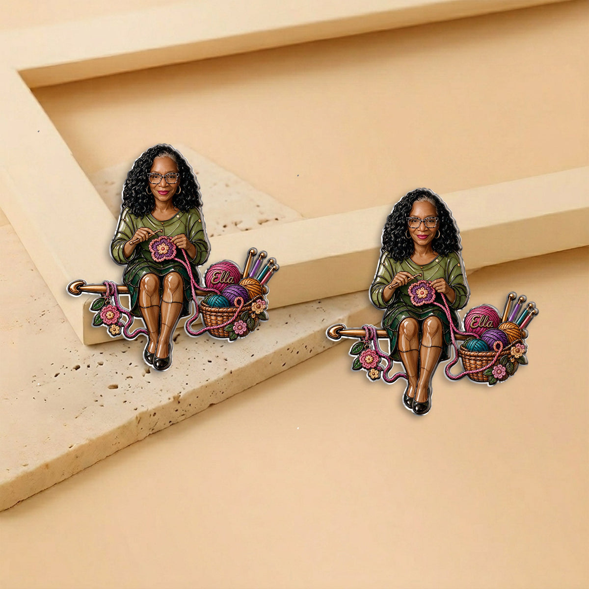 Love Crocheting - Personalized Crocheting 3D Embossed Enamel Pin