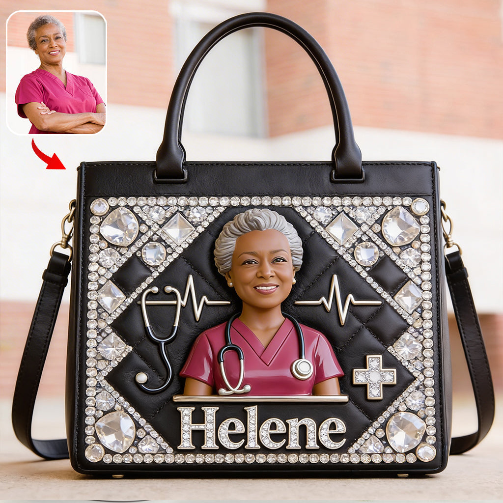 Radiant Nurse Luxe Handbag - Personalized Nurse Leather Handbag