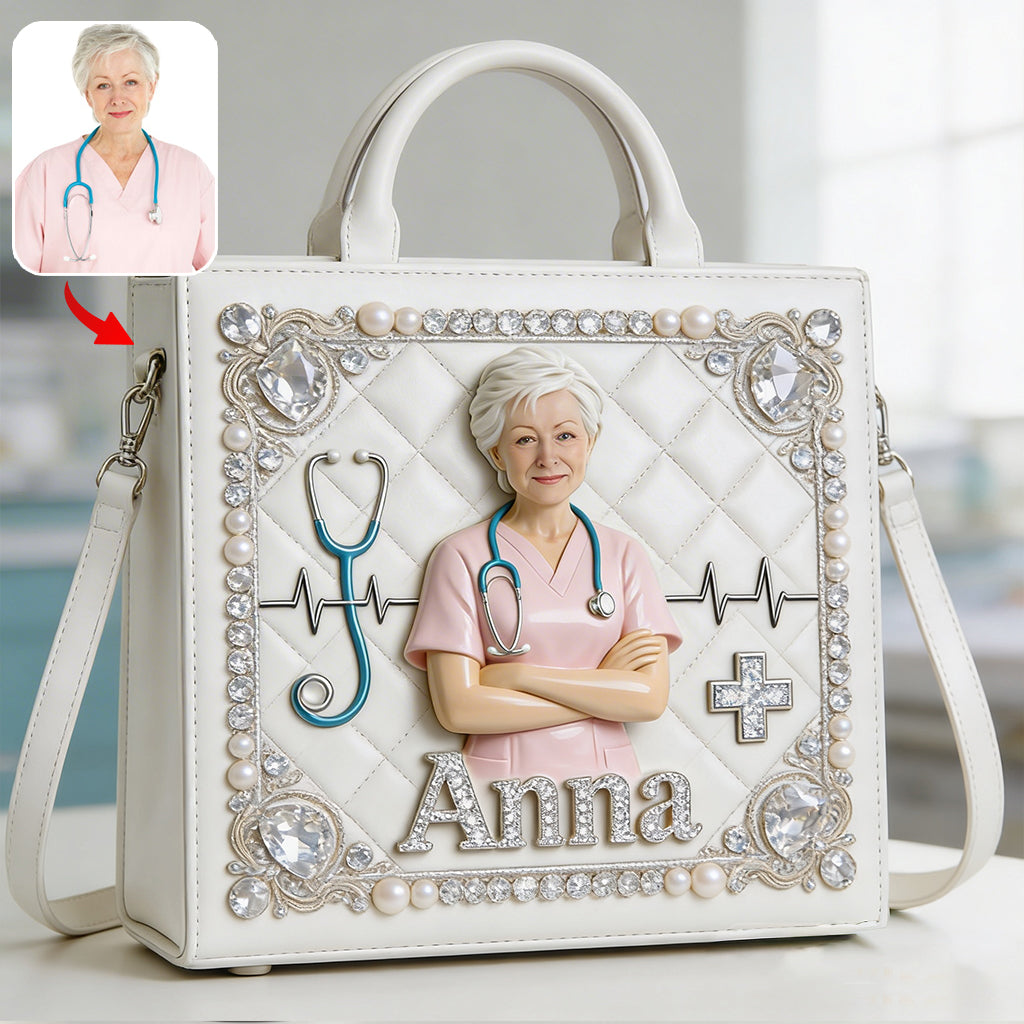 Radiant Nurse Luxe Handbag - Personalized Nurse Leather Handbag