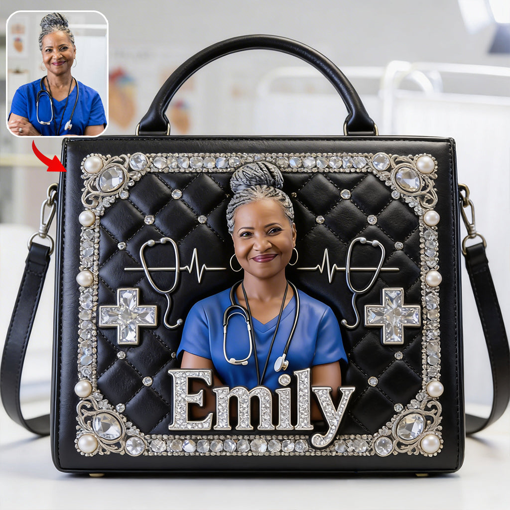 Radiant Nurse Luxe Handbag - Personalized Nurse Leather Handbag