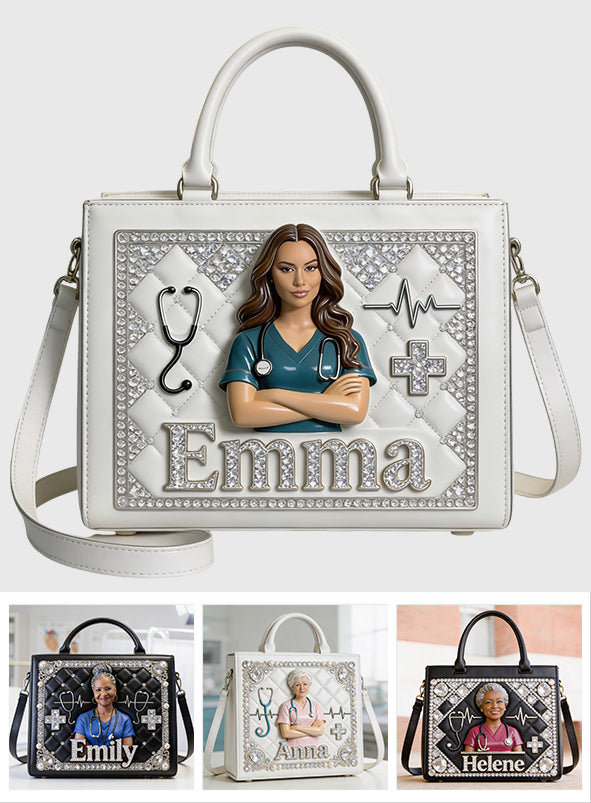 Radiant Nurse Luxe Handbag - Personalized Nurse Leather Handbag