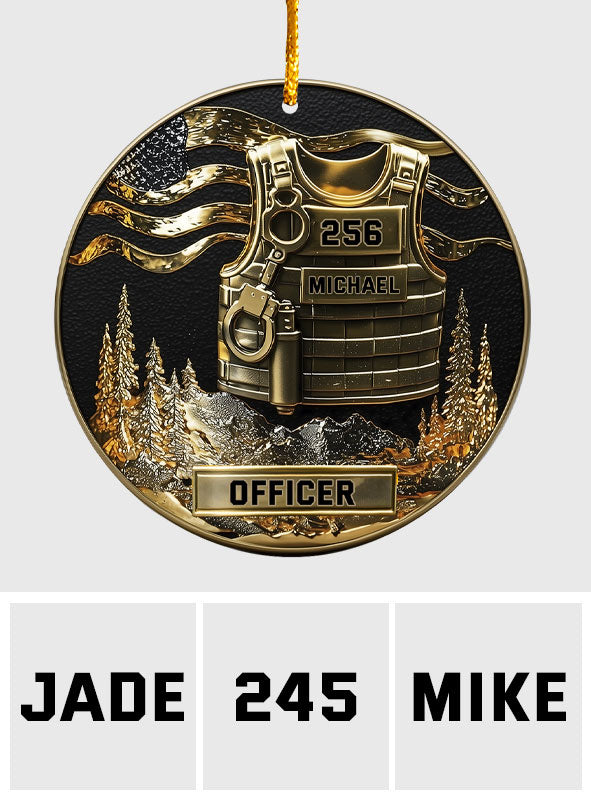 Serve And Protect, Merry Christmas 2025 - Personalized Police Officer Ornament