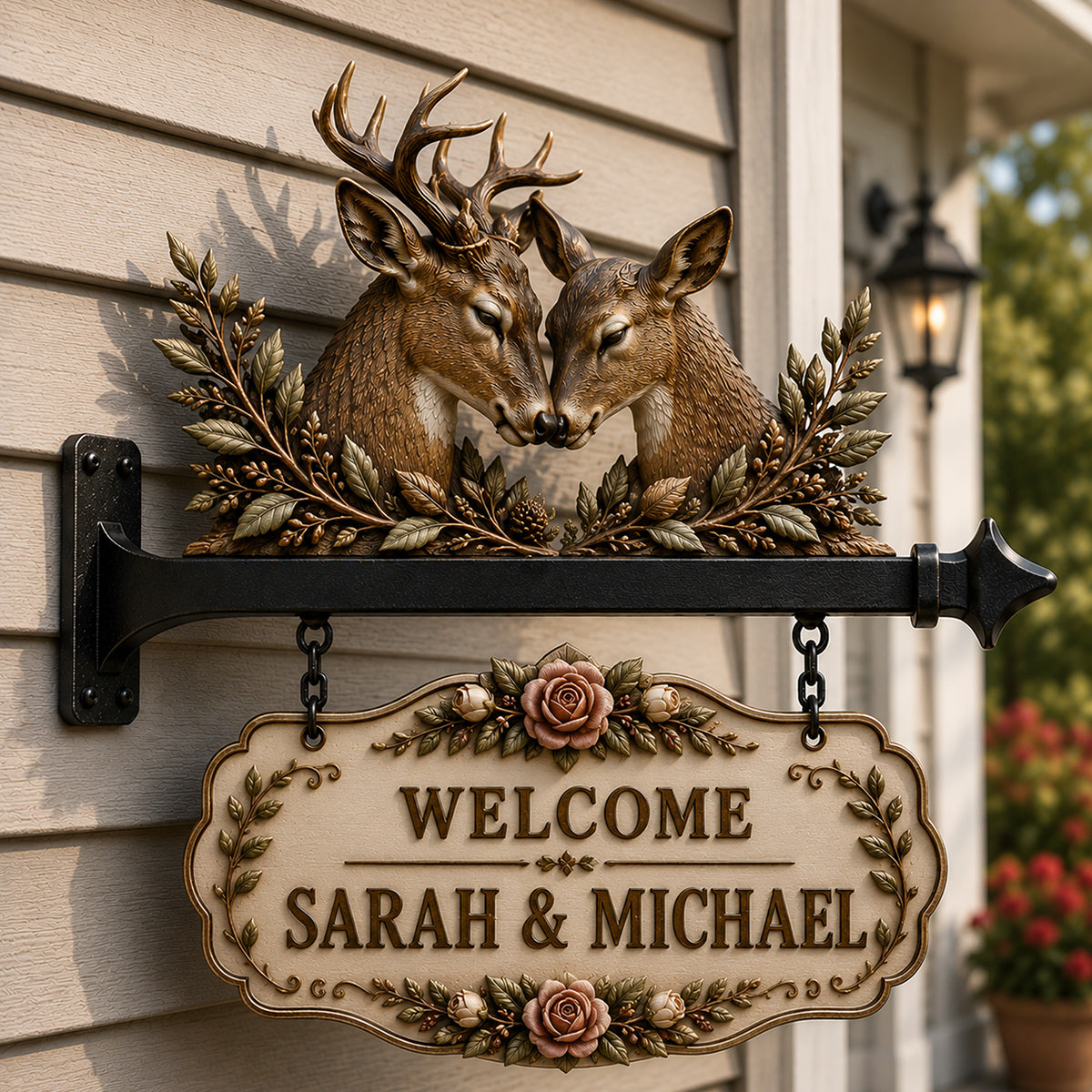 Welcome To Our Home - Personalized Hunting Wooden Wall Mount Sign