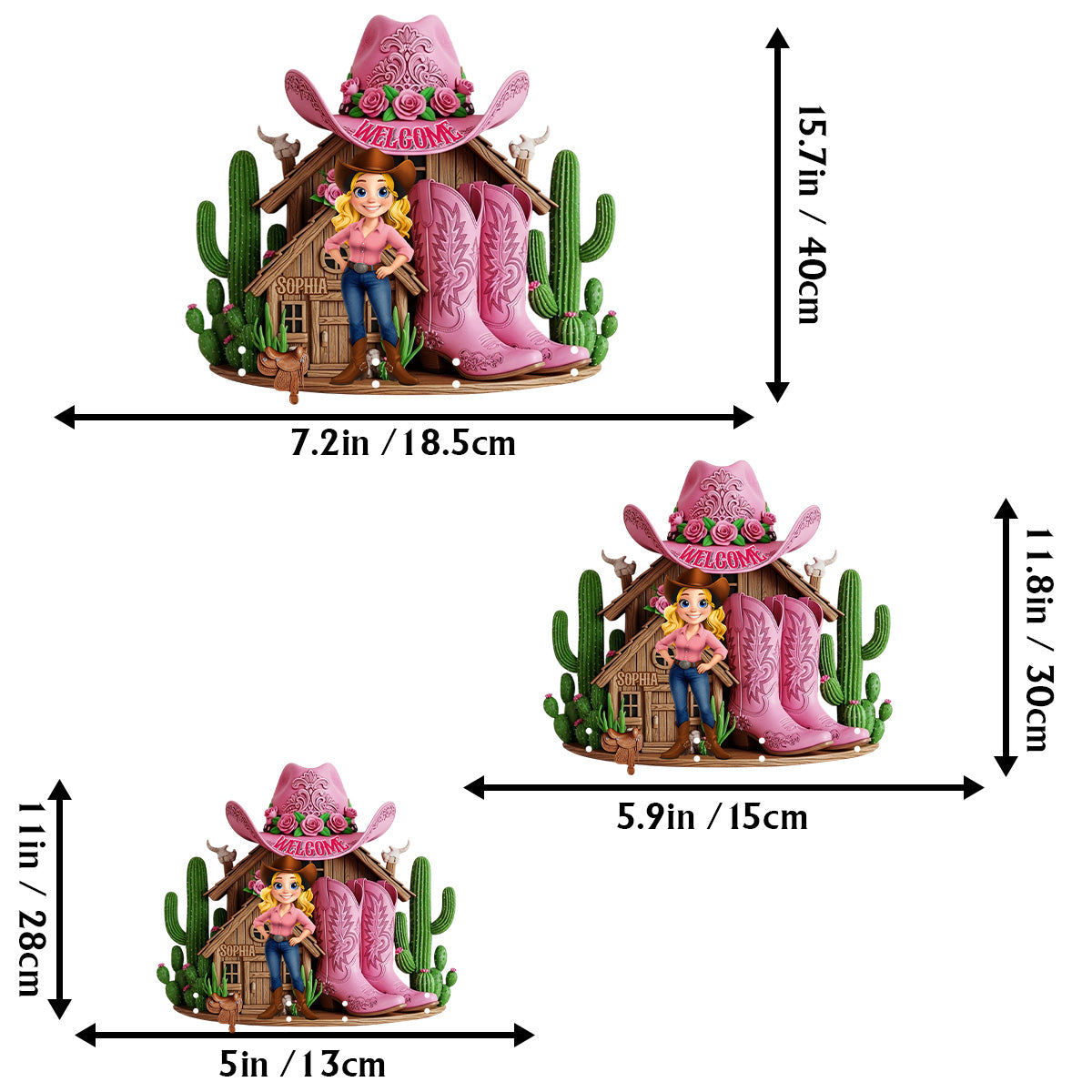 Welcome To The Cowgirl House - Personalized Cowgirl Custom Shaped Key Rack