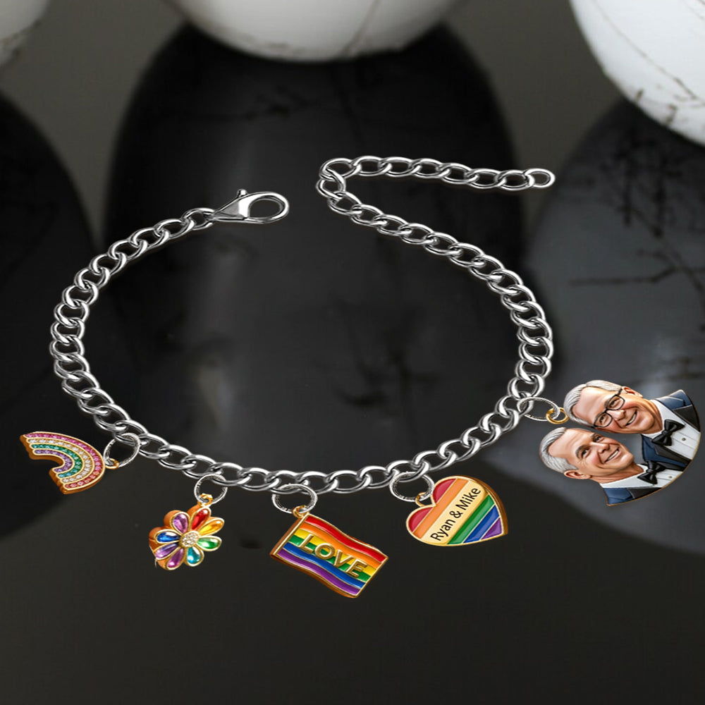 Love Is Love - Personalized LGBT Support Bracelet With Charms