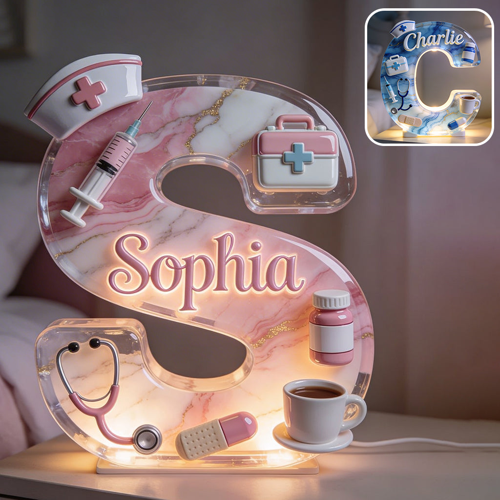 Medical Worker Alphabet - Personalized Nurse Acrylic LED Night Light