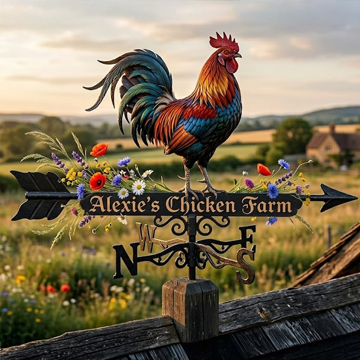 Rooster - Personalized Chicken Weather Vane