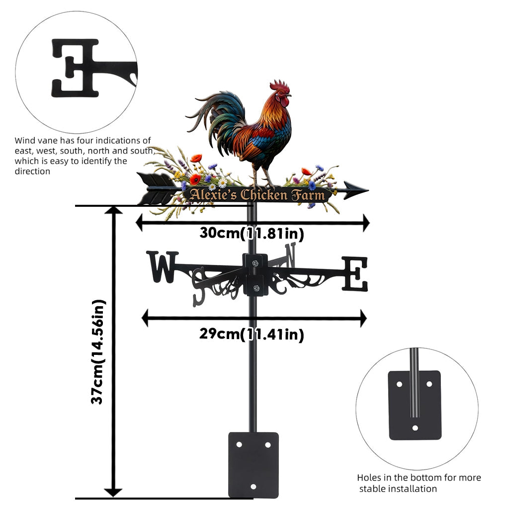 Rooster - Personalized Chicken Weather Vane