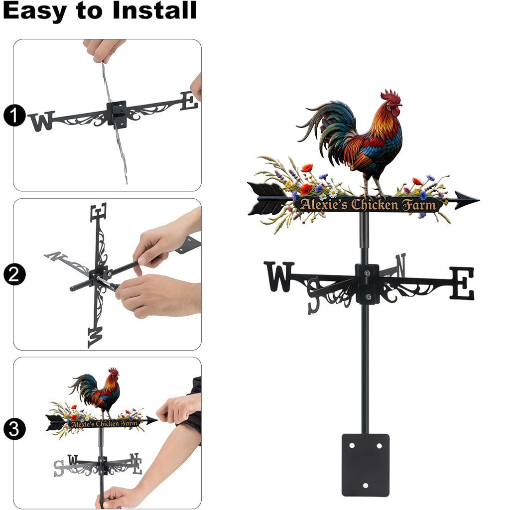 Rooster - Personalized Chicken Weather Vane
