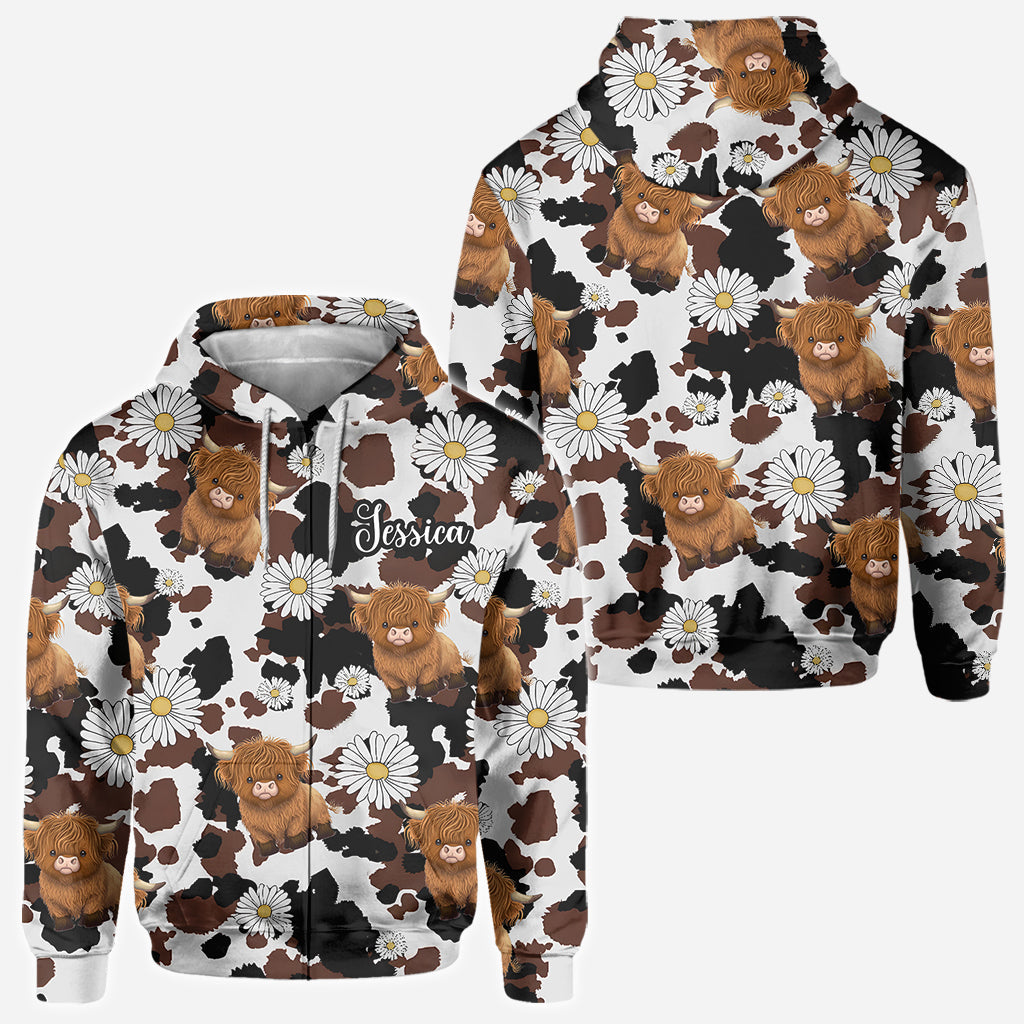 Love Highland Cow - Personalized Highland Cow All Over Shirt