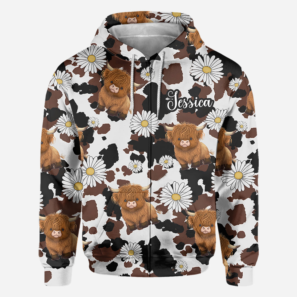 Love Highland Cow - Personalized Highland Cow All Over Shirt