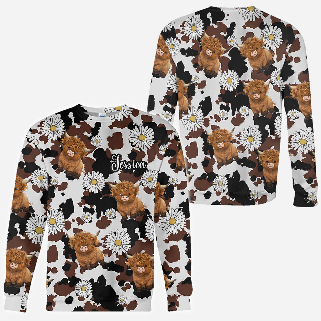 Love Highland Cow - Personalized Highland Cow All Over Shirt