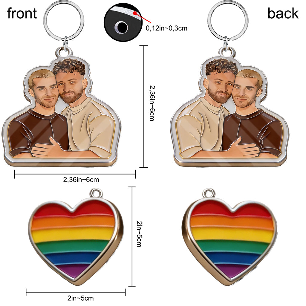 Love Wins - Personalized LGBT Support Premium Keychain With Charms