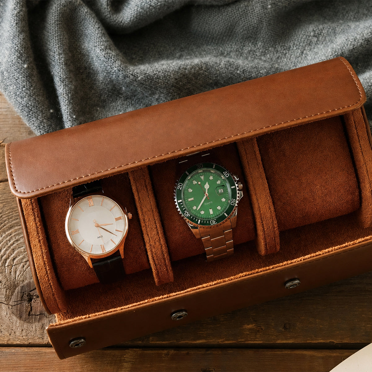 We Love You - Personalized Father Leather Watch Case