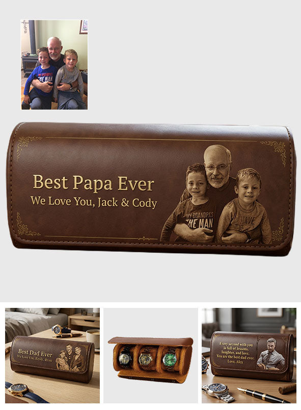 We Love You - Personalized Father Leather Watch Case