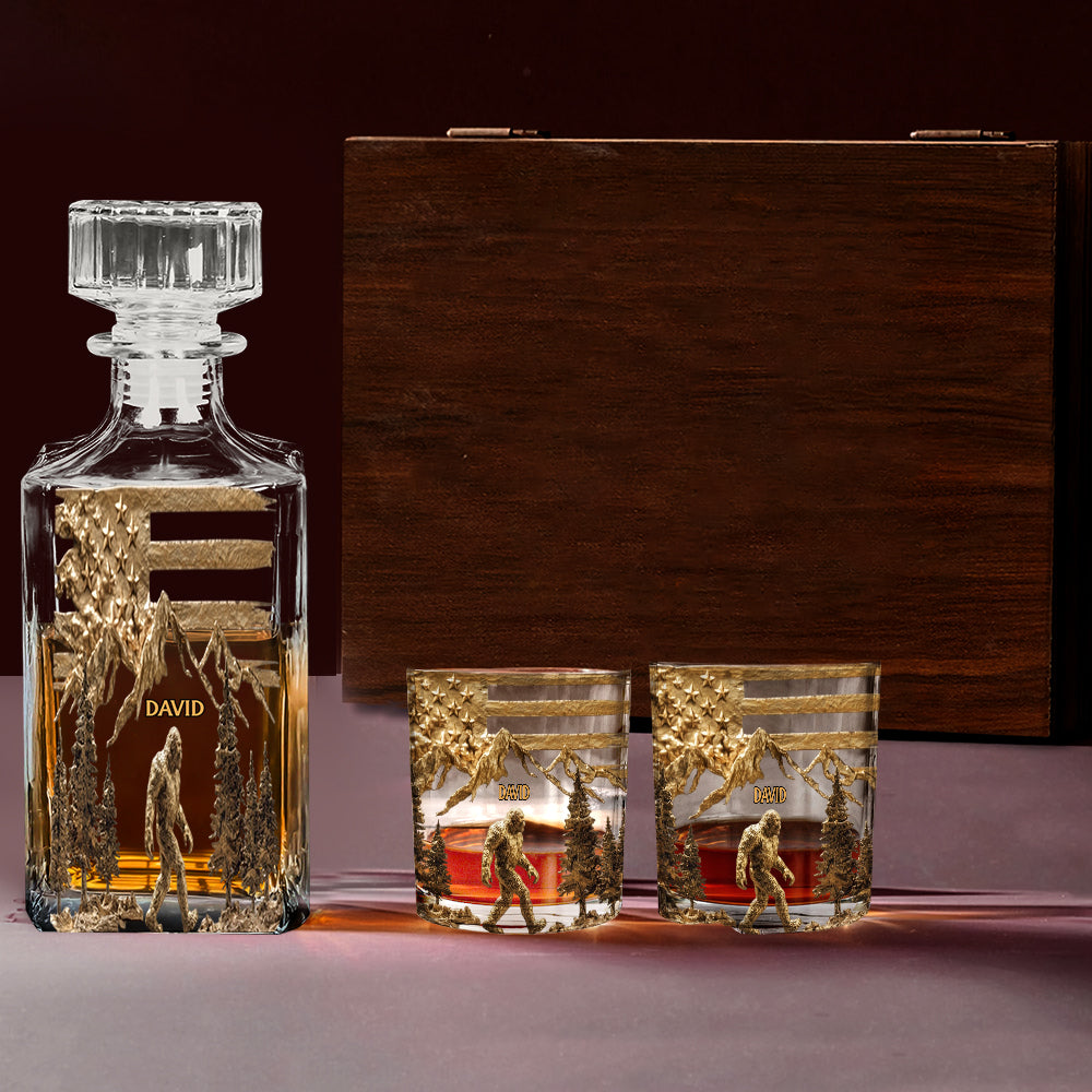 Sasquatch - Personalized Whisky Whiskey Decanter Set