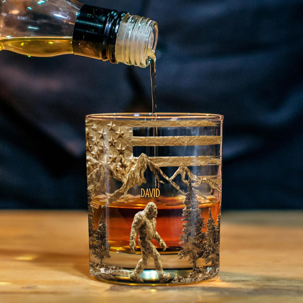Sasquatch - Personalized Whisky Whiskey Glass