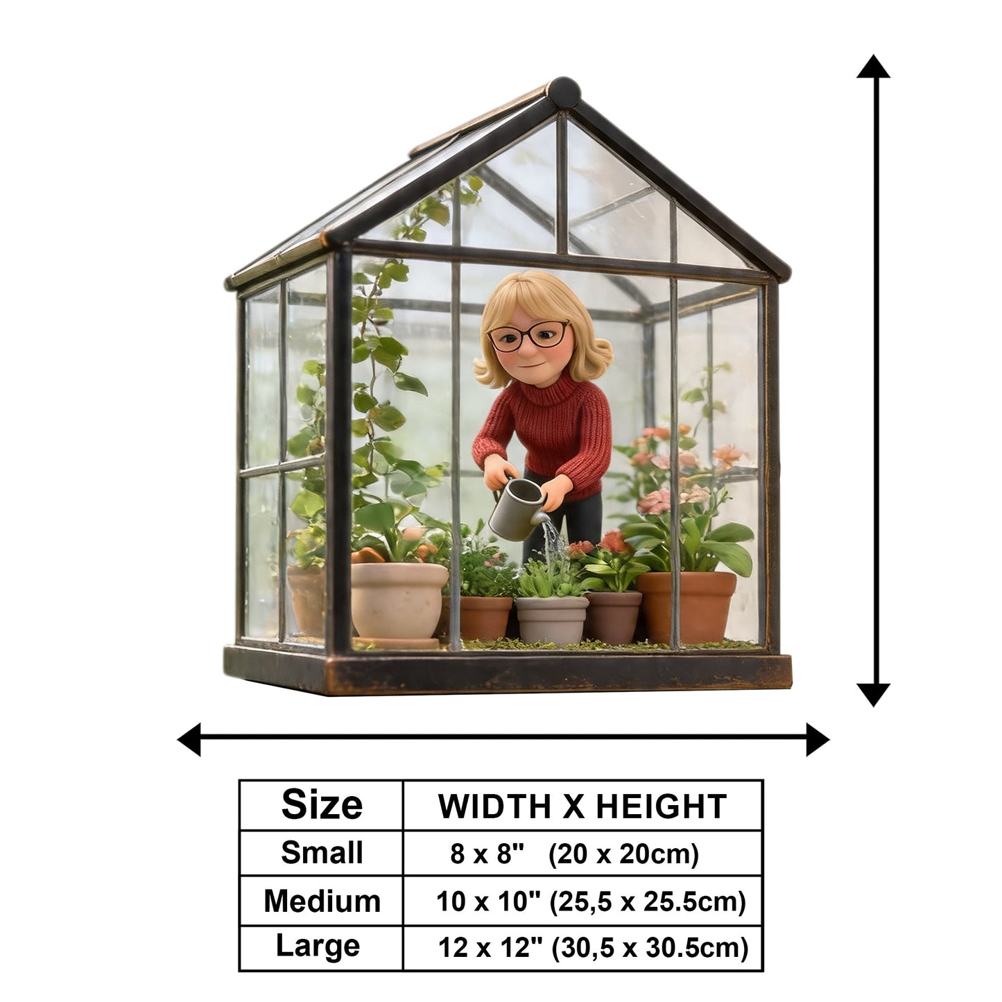 Miniature Green Glass House - Personalized Gardening Wooden Wall Mount Sign
