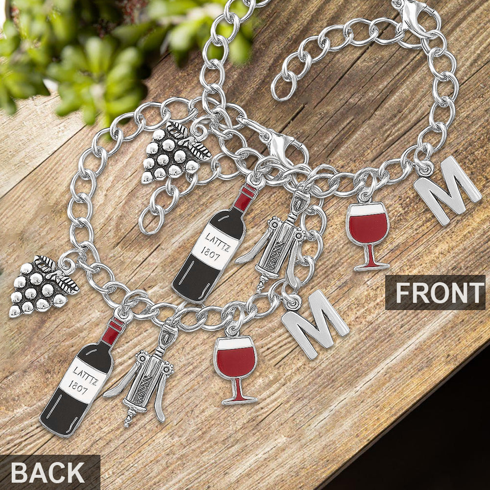 Love Wine - Personalized Wine Bracelet With Charms