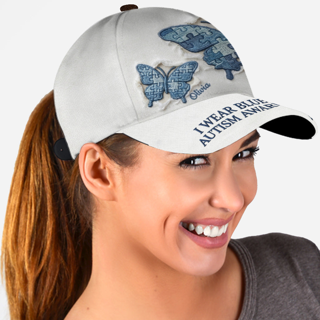 Puzzle Butterfly - Personalized Autism Awareness Classic Cap