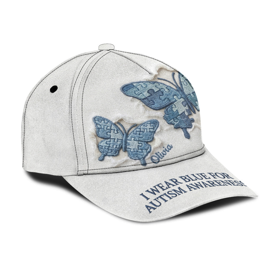 Puzzle Butterfly - Personalized Autism Awareness Classic Cap