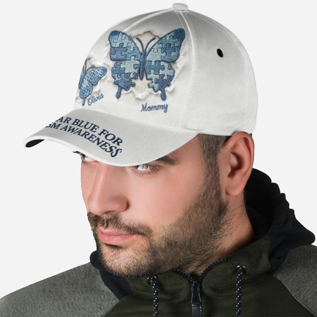 Puzzle Butterfly - Personalized Autism Awareness Classic Cap