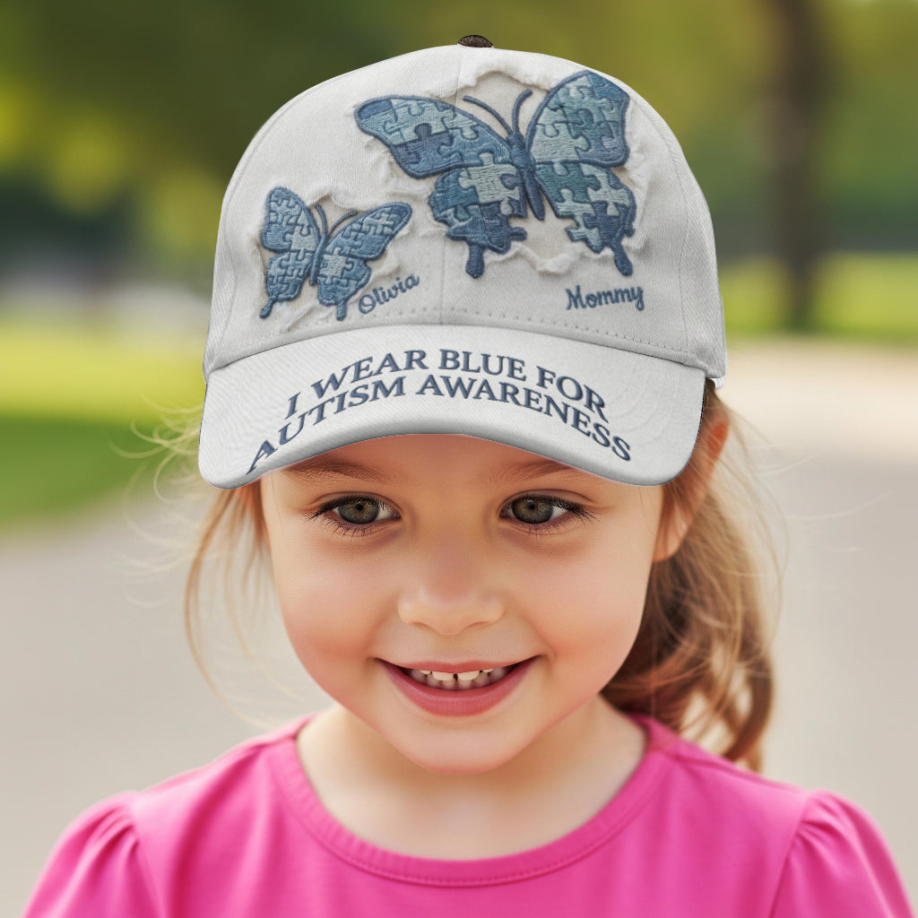 Puzzle Butterfly - Personalized Autism Awareness Classic Cap