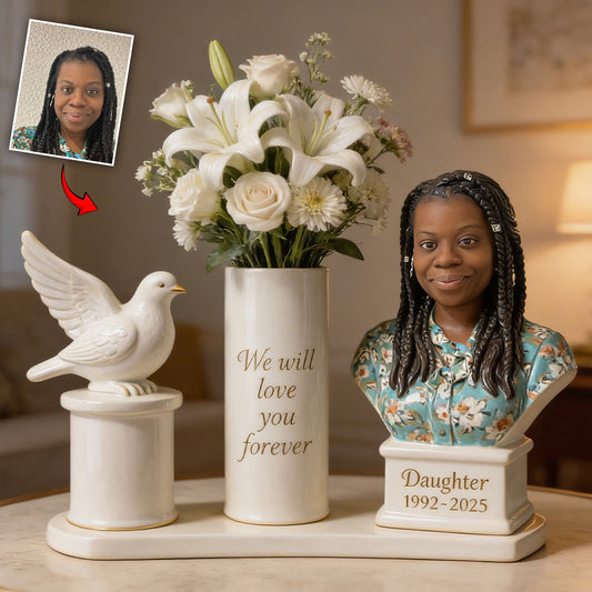 We Will Love You Forever - Personalized Memorial Custom Shape Acrylic Flower Vase