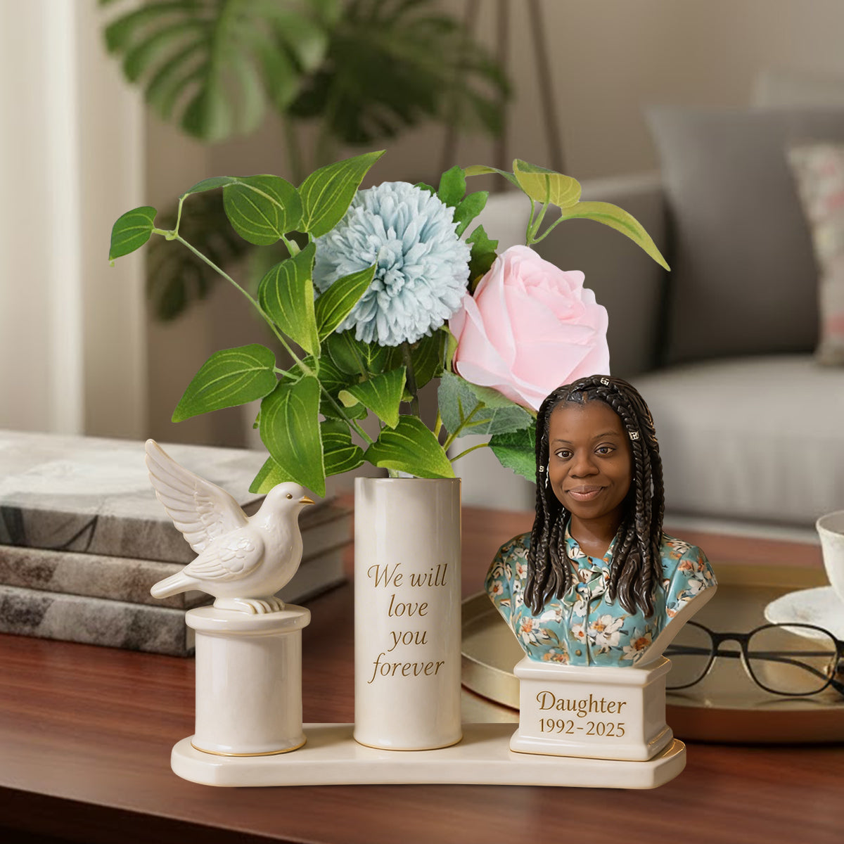 We Will Love You Forever - Personalized Memorial Custom Shape Acrylic Flower Vase