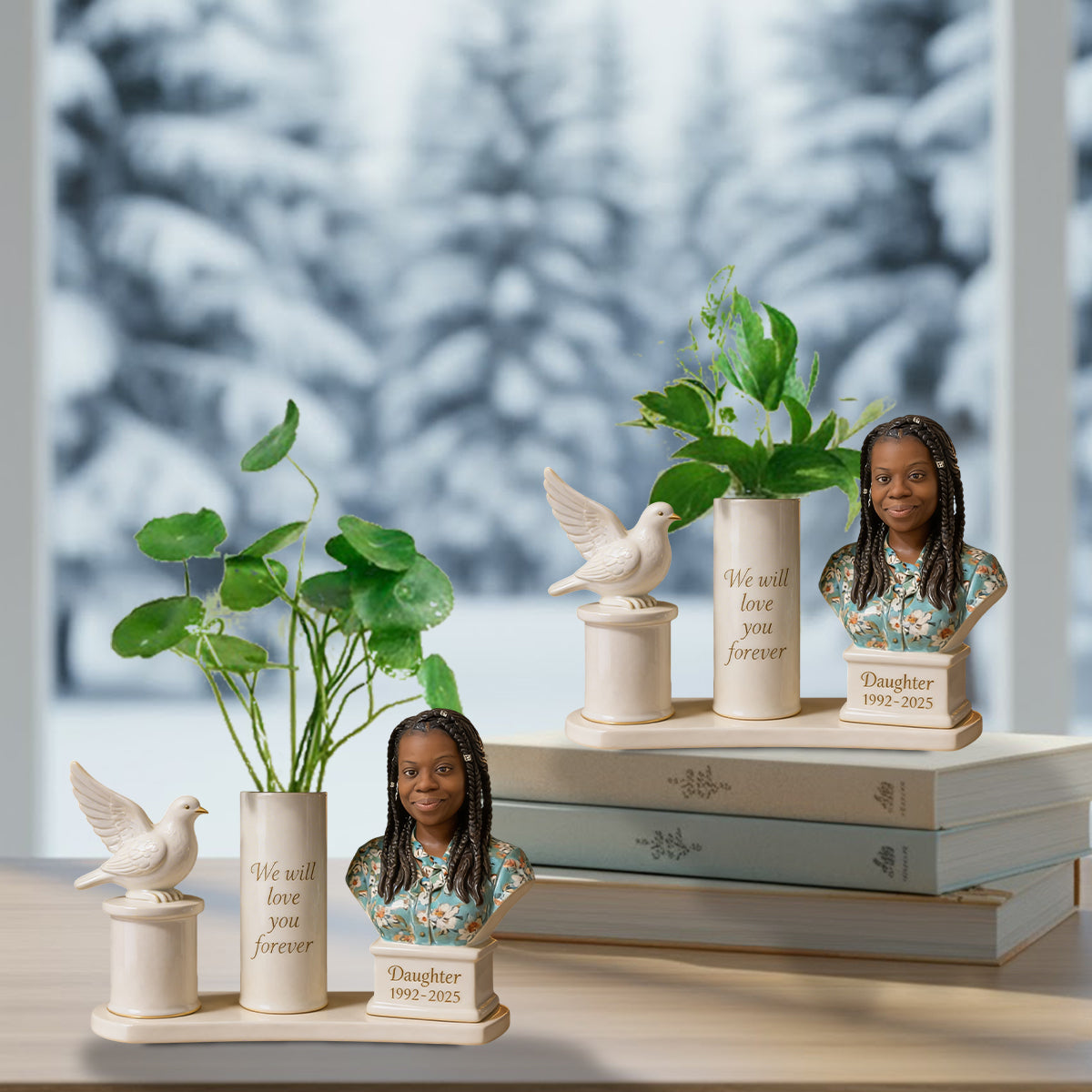 We Will Love You Forever - Personalized Memorial Custom Shape Acrylic Flower Vase