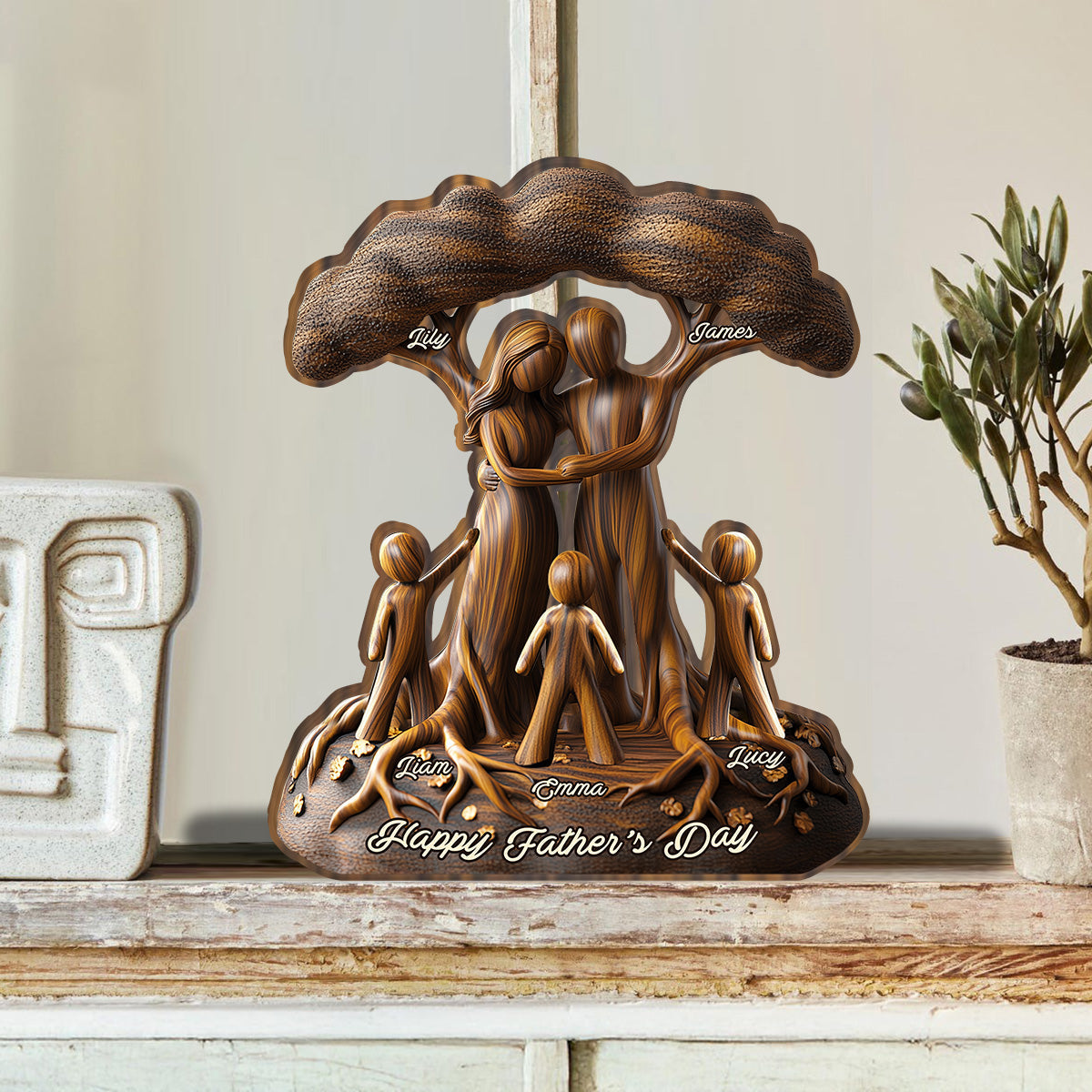 To Us You're The World - Personalized Father Custom Shaped Plaque