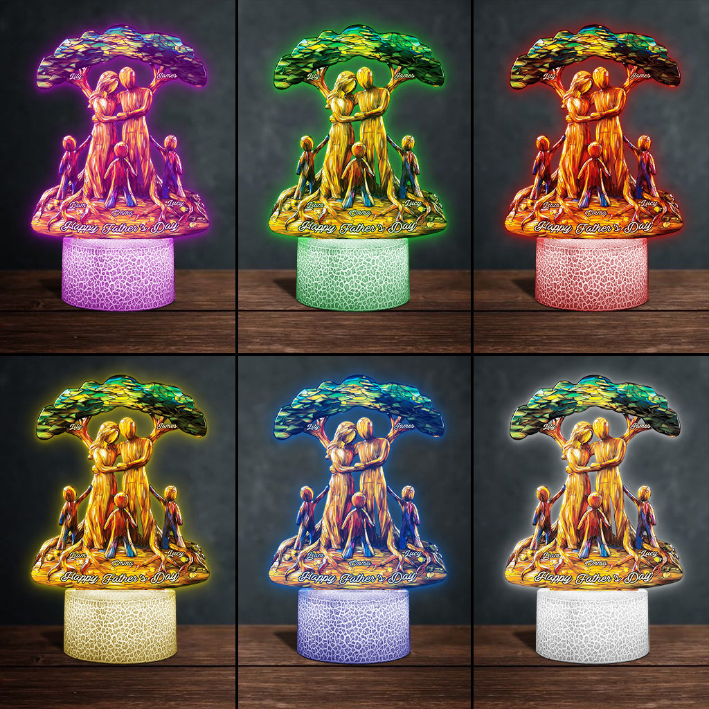 To Us You're The World - Personalized Father Shaped Plaque Light Base