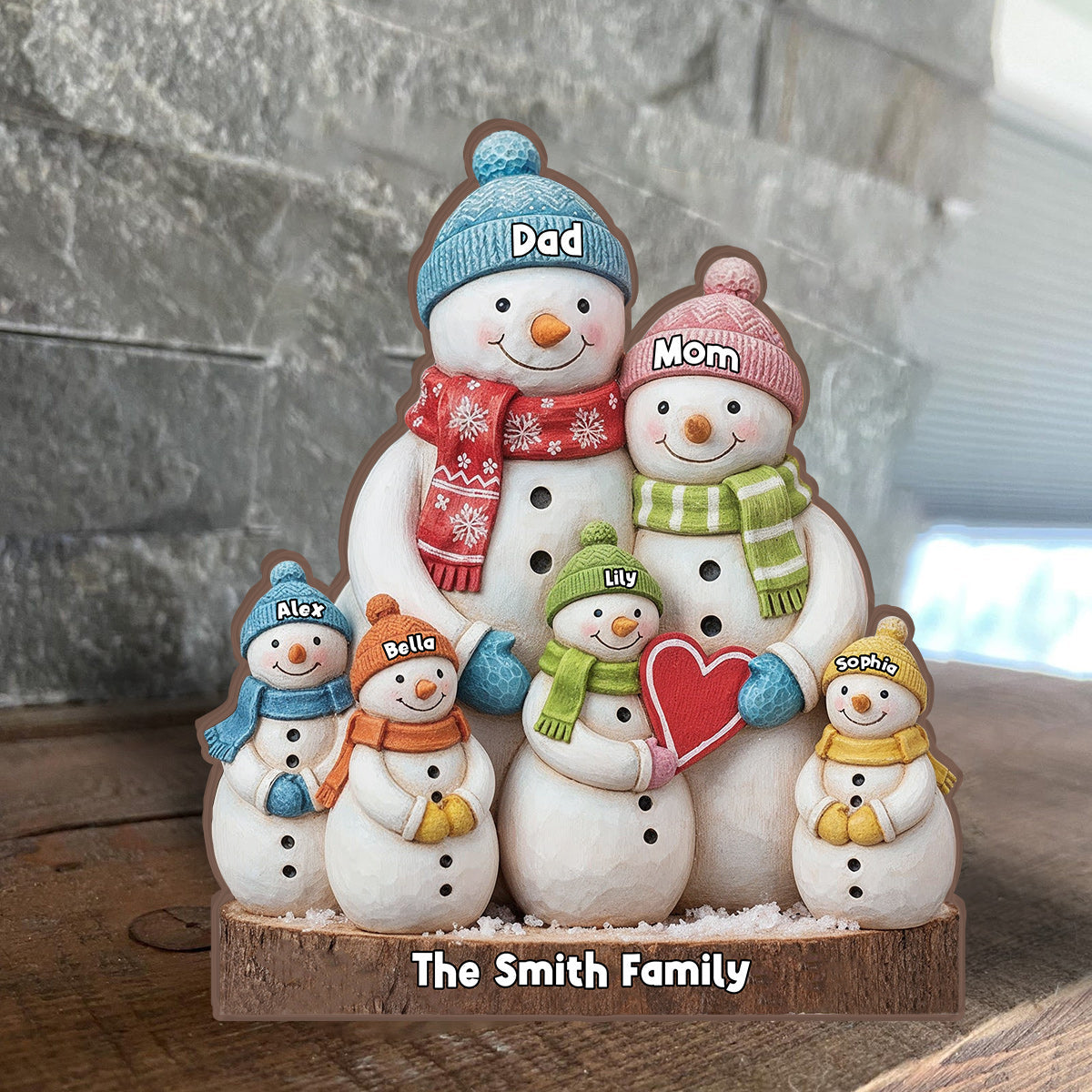 Merry Christmas - Personalized Family Custom Shaped Wood Plaque