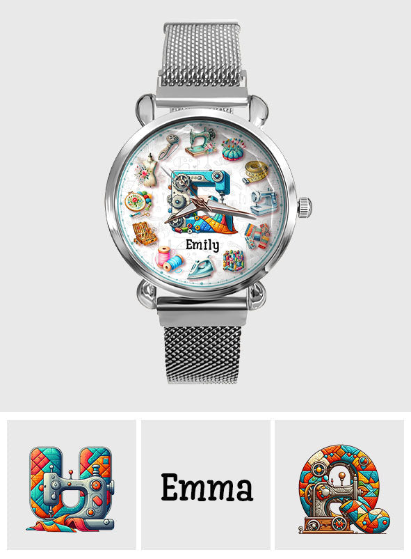 Sewing Is My Therapy - Personalized Sewing Women Hand Watch