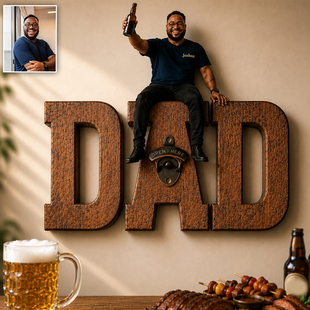 One More Beer - Personalized Father Wall Bottle Opener