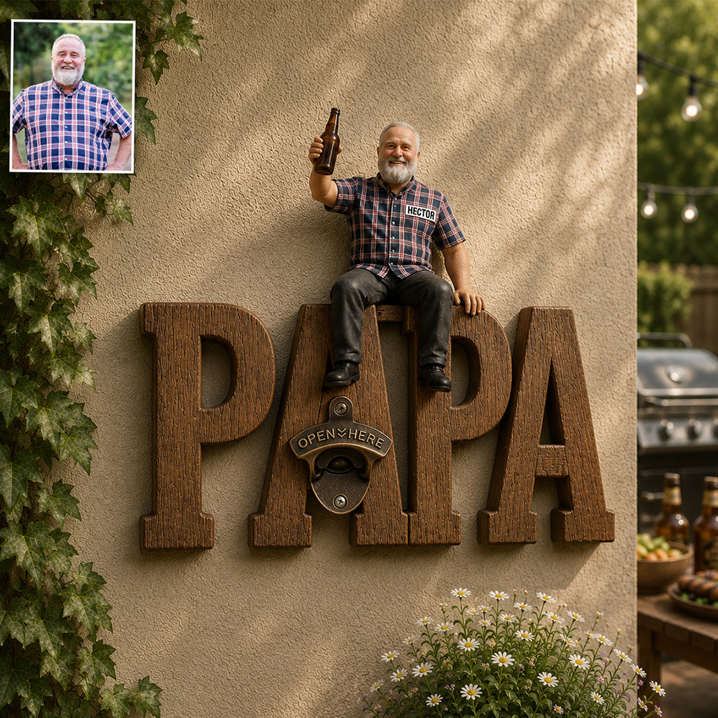 One More Beer - Personalized Father Wall Bottle Opener