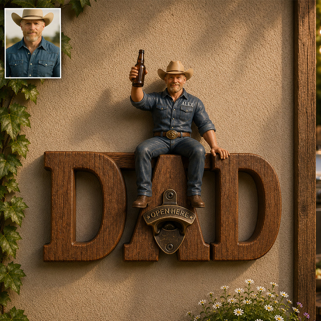 One More Beer - Personalized Father Wall Bottle Opener