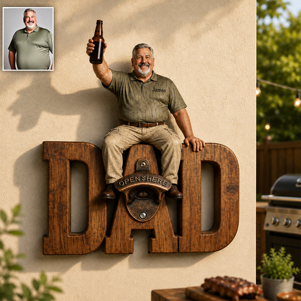 One More Beer - Personalized Father Wall Bottle Opener