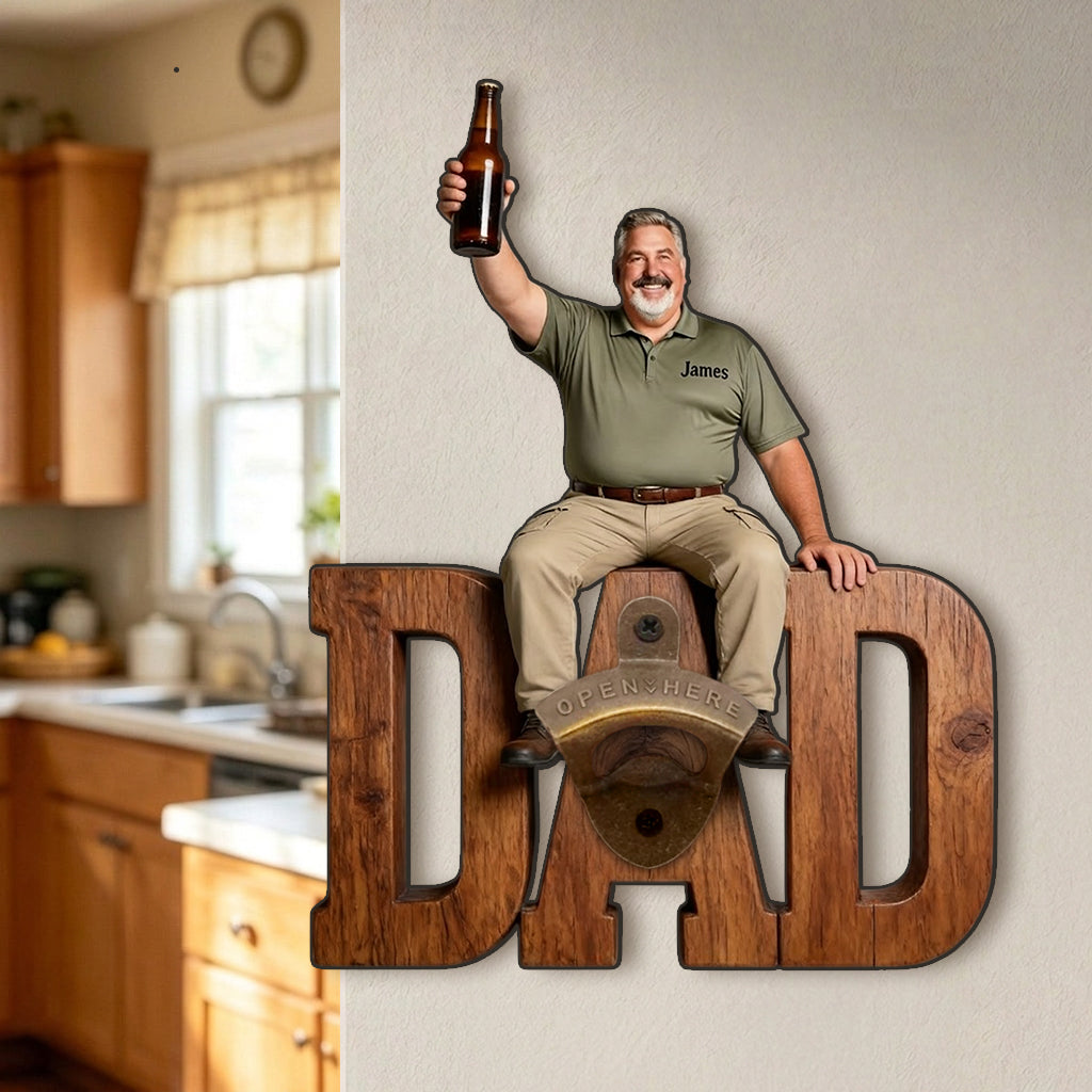 One More Beer - Personalized Father Wall Bottle Opener
