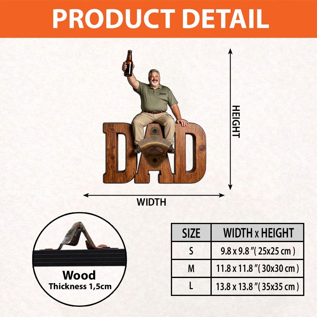 One More Beer - Personalized Father Wall Bottle Opener