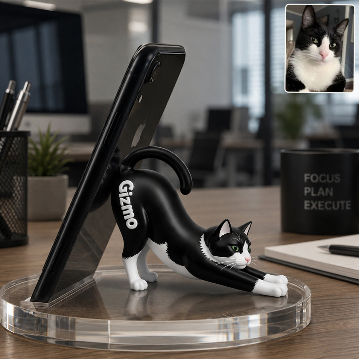 Nice Stretch - Personalized Cat Phone/ Tablet Holder Stand