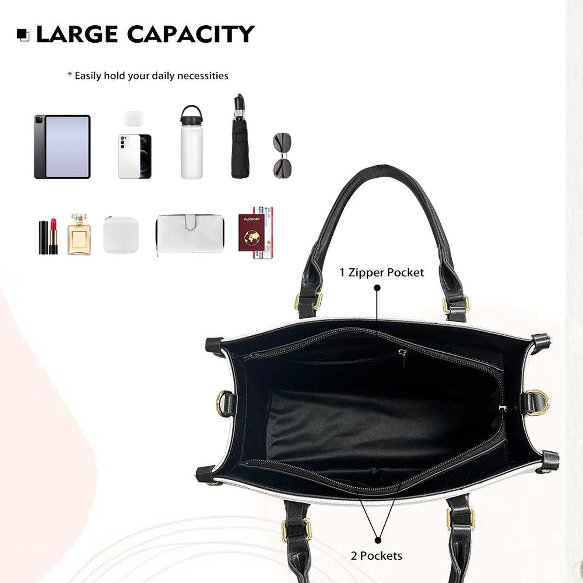 I Became A Hairstylist Because Your Beauty Is Worth My Time - Personalized Hairdresser Leather Handbag
