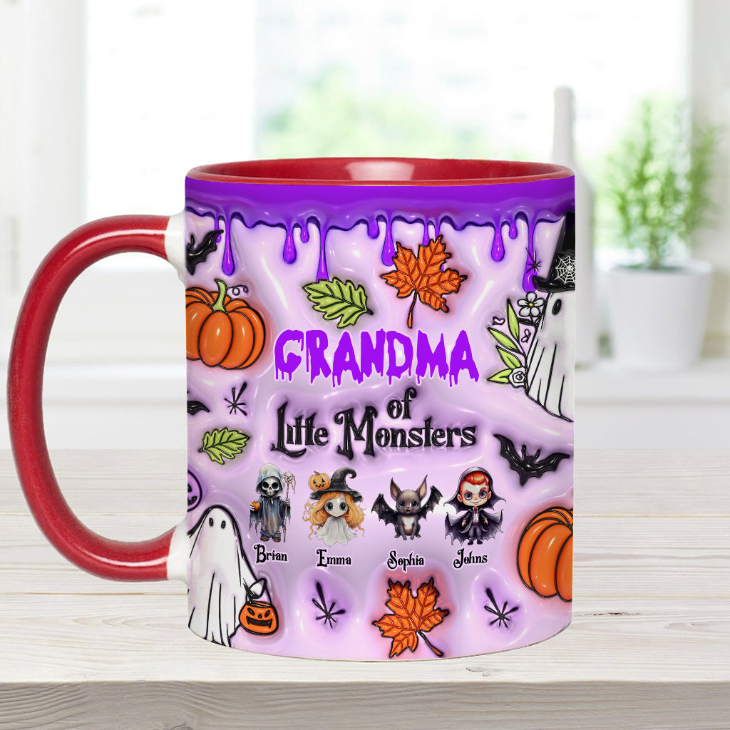 Grandma Of Little Monsters Any Title - Personalized Grandma Accent Mug