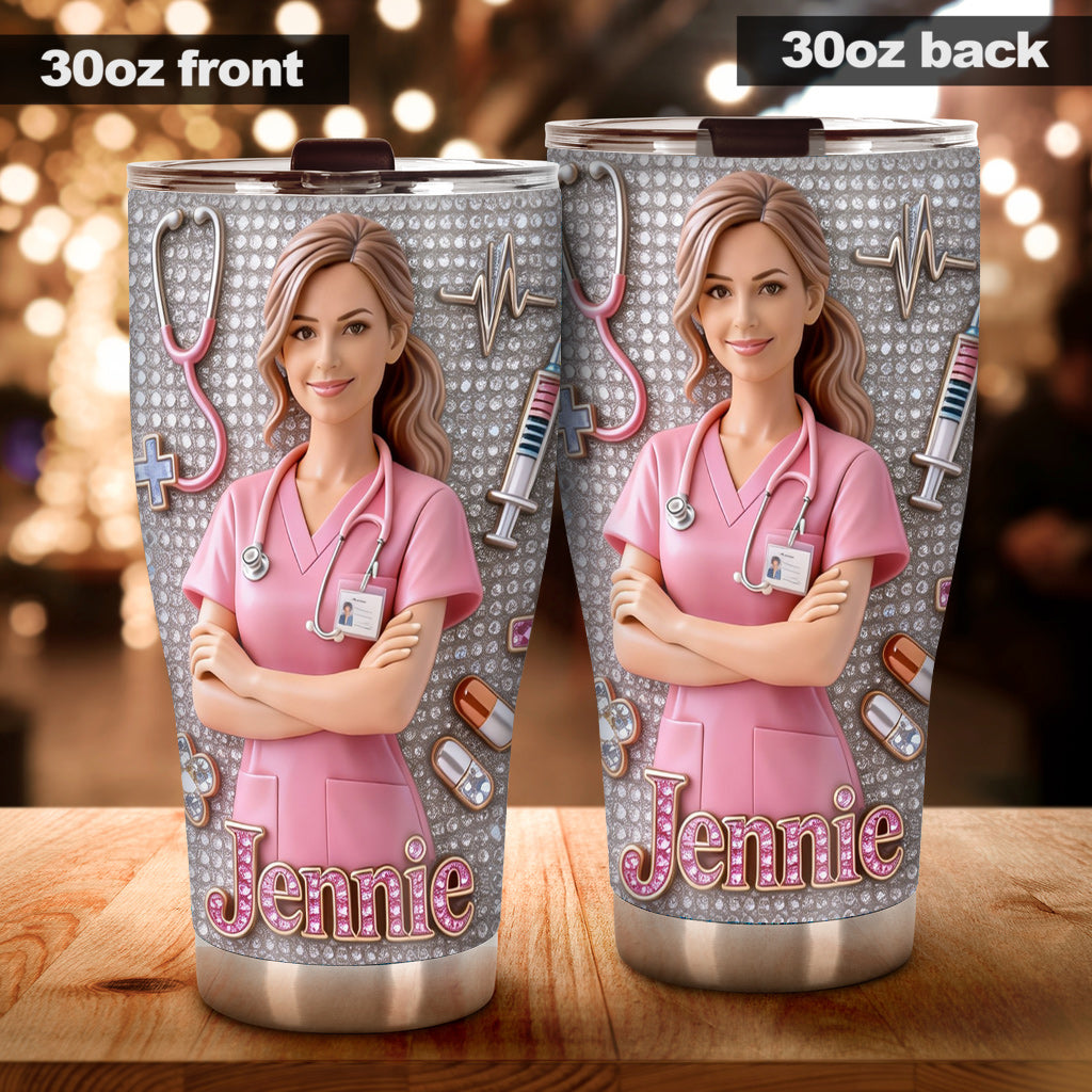 Nurse Bling Signature Tumbler - Personalized Nurse Tumbler