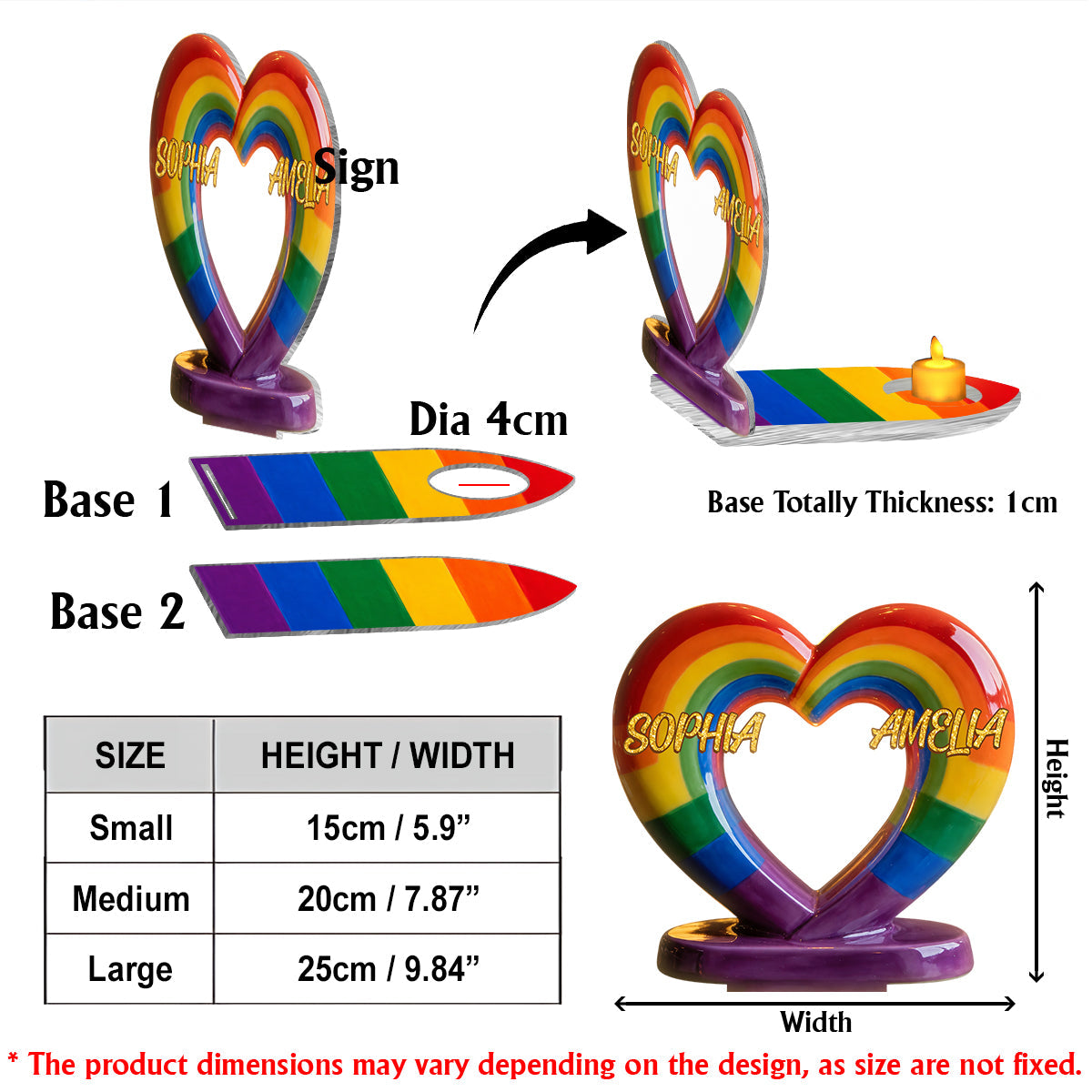 Love Is Love - Personalized LGBT Support Candle Holder Sign