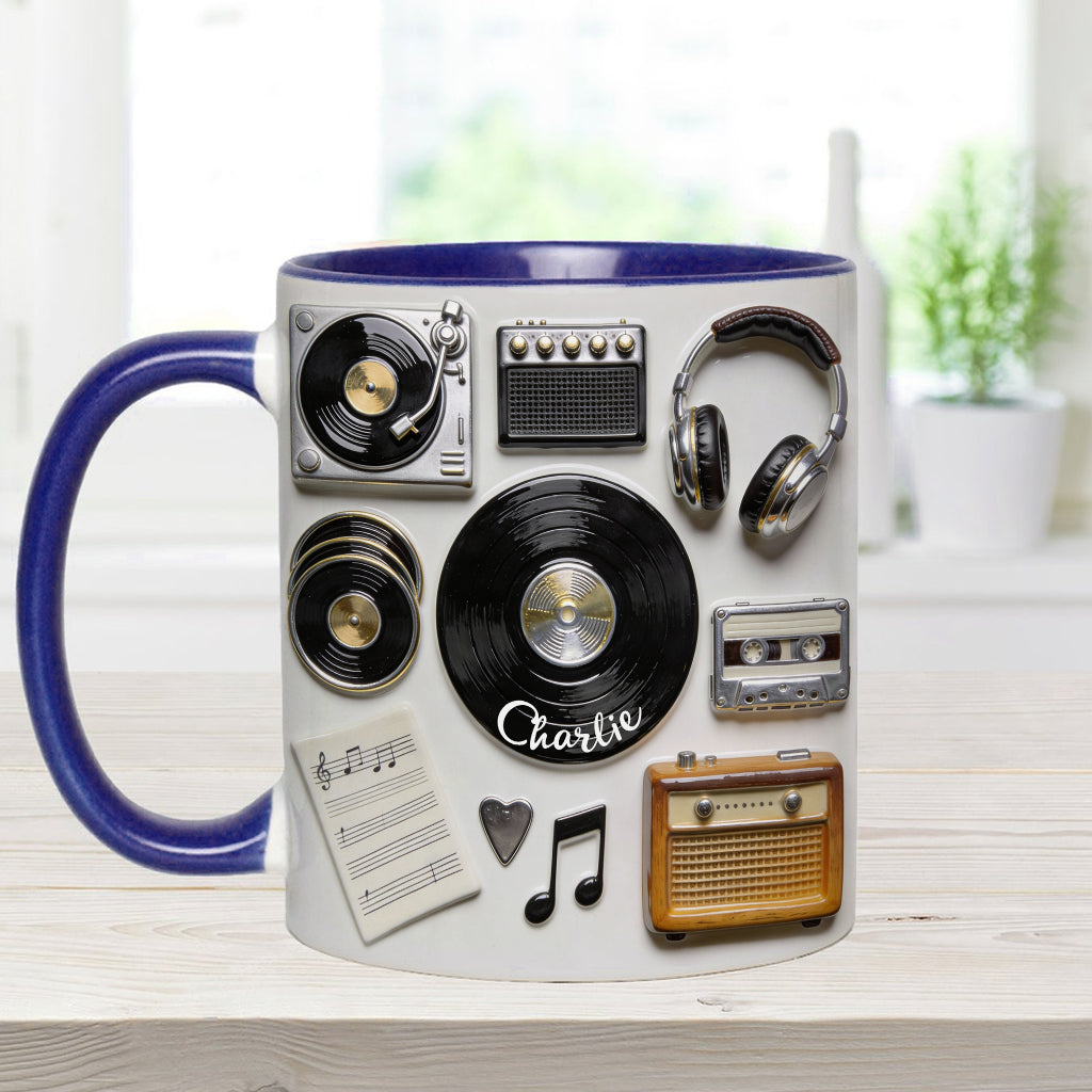 Love Vinyl - Personalized Vinyl Records Accent Mug & Coaster