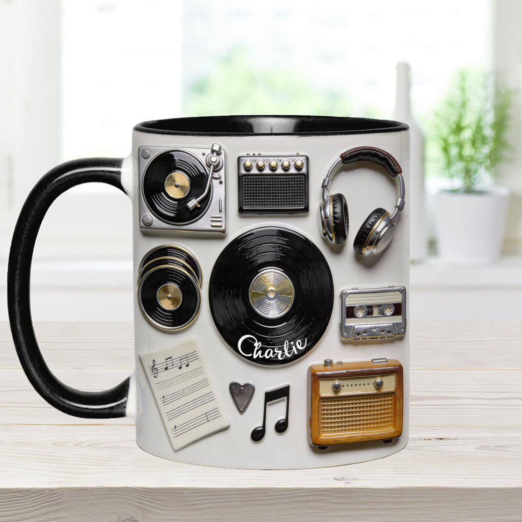 Love Vinyl - Personalized Vinyl Records Accent Mug & Coaster